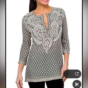 • gretchen scott • in the mist embroidered silk tunic
